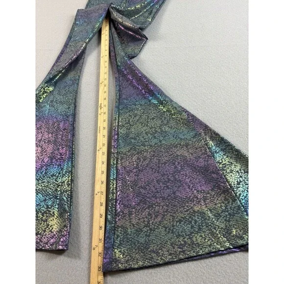 Spirithoods Iridescent Snakeskin Flare Jumpsuit Short Sleeve Collared Medium 1pc - Picture 9 of 16